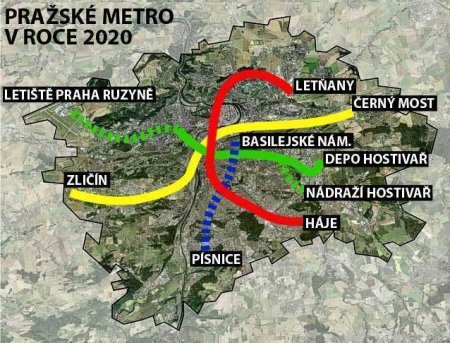 Prague metro map english