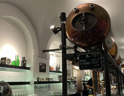 Copper beer tank in Restaurace Mincovna
